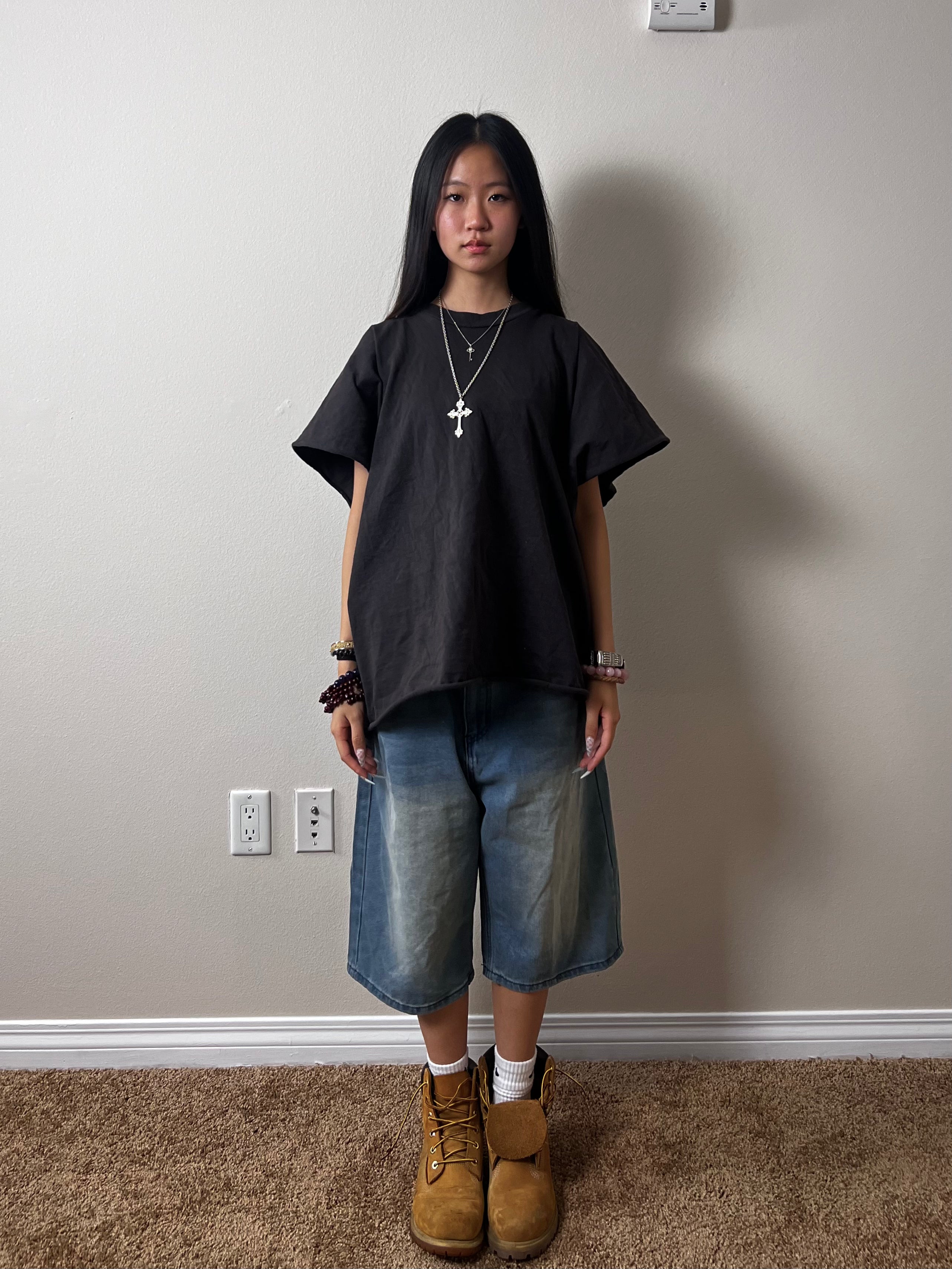 ORBITAL WASHED DENIM JORTS