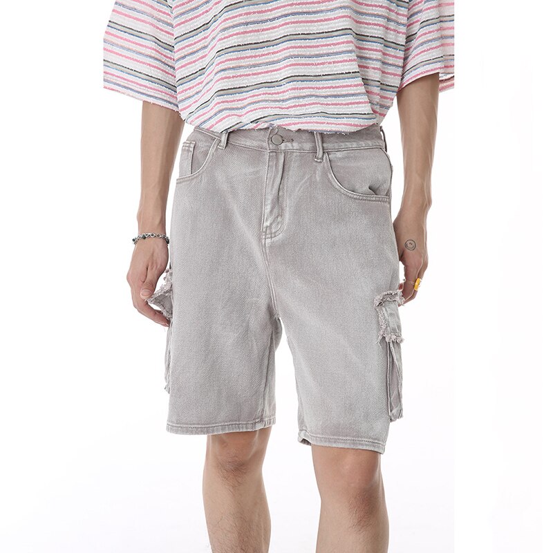 Denim Large Pocket Cargo Pants