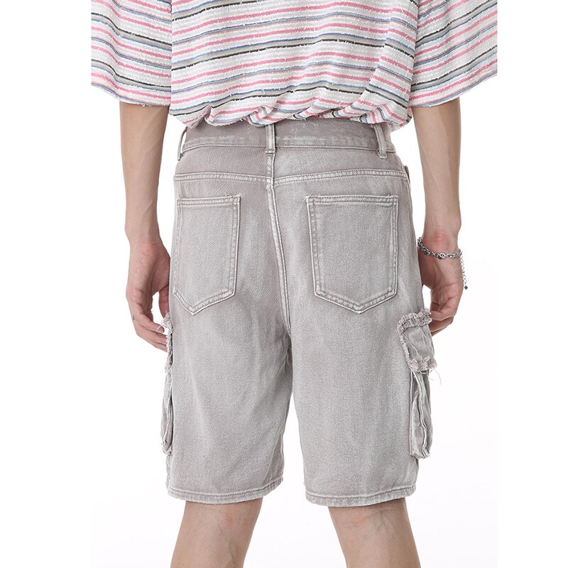 Denim Large Pocket Cargo Pants
