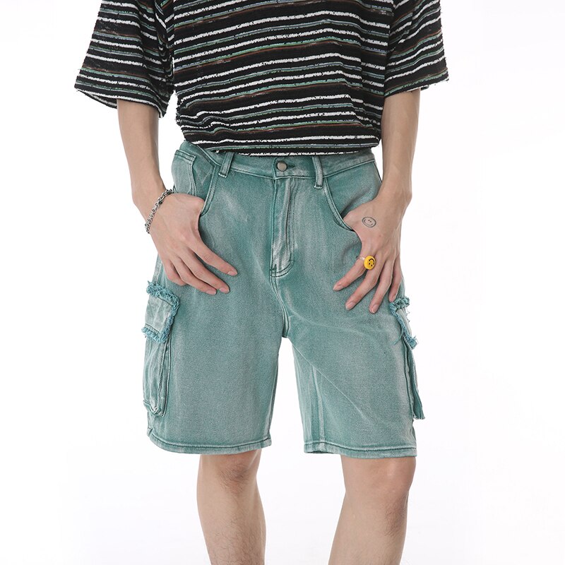Denim Large Pocket Cargo Pants