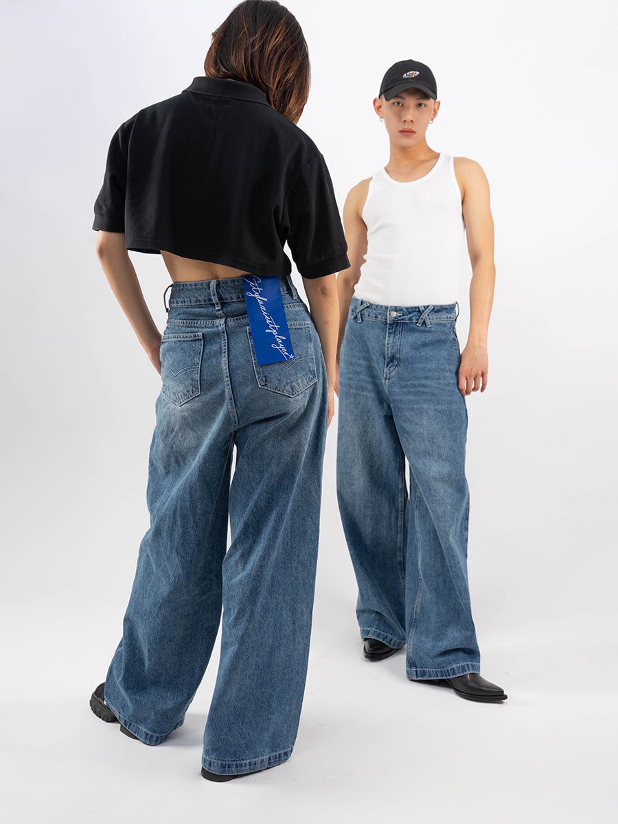BULKY Baggy Fully Cotton Wide-Leg Jeans