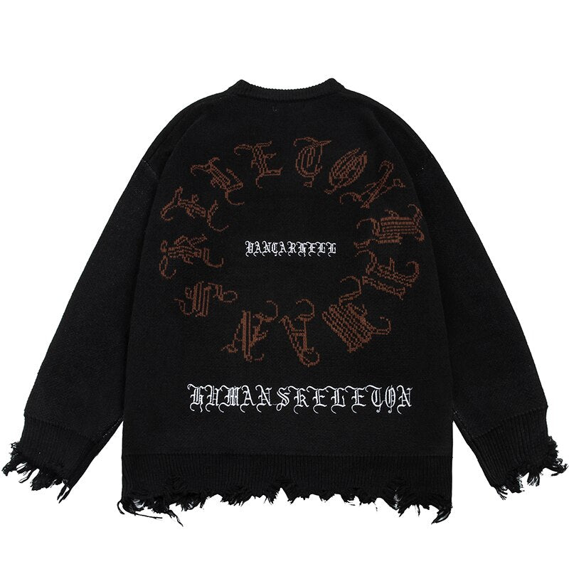 SPINE Distressed Wool Sweater