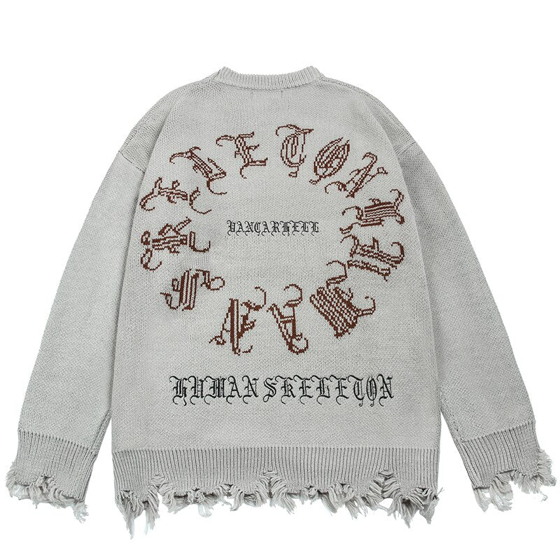 SPINE Distressed Wool Sweater