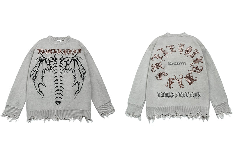 SPINE Distressed Wool Sweater